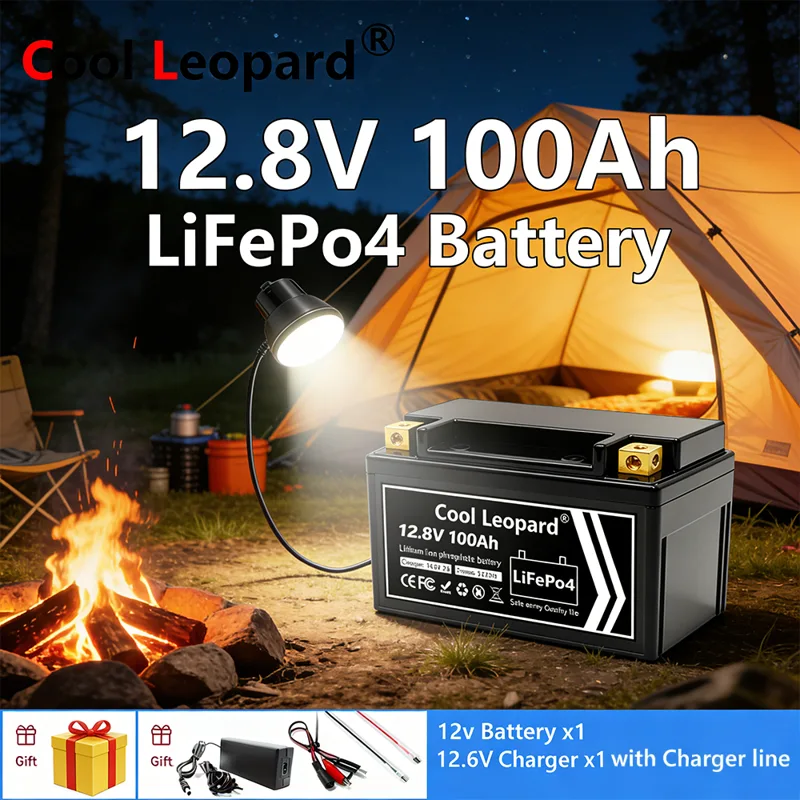 Fish Finder Charger - Lightweight 12V 100Ah LiFePO4 Battery Pack,