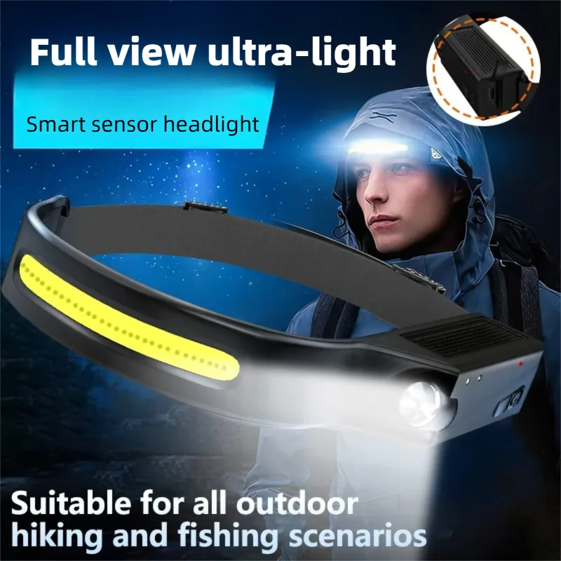 Fish Finder Battery - LED Sensor Headlamp Built-in Battery USB