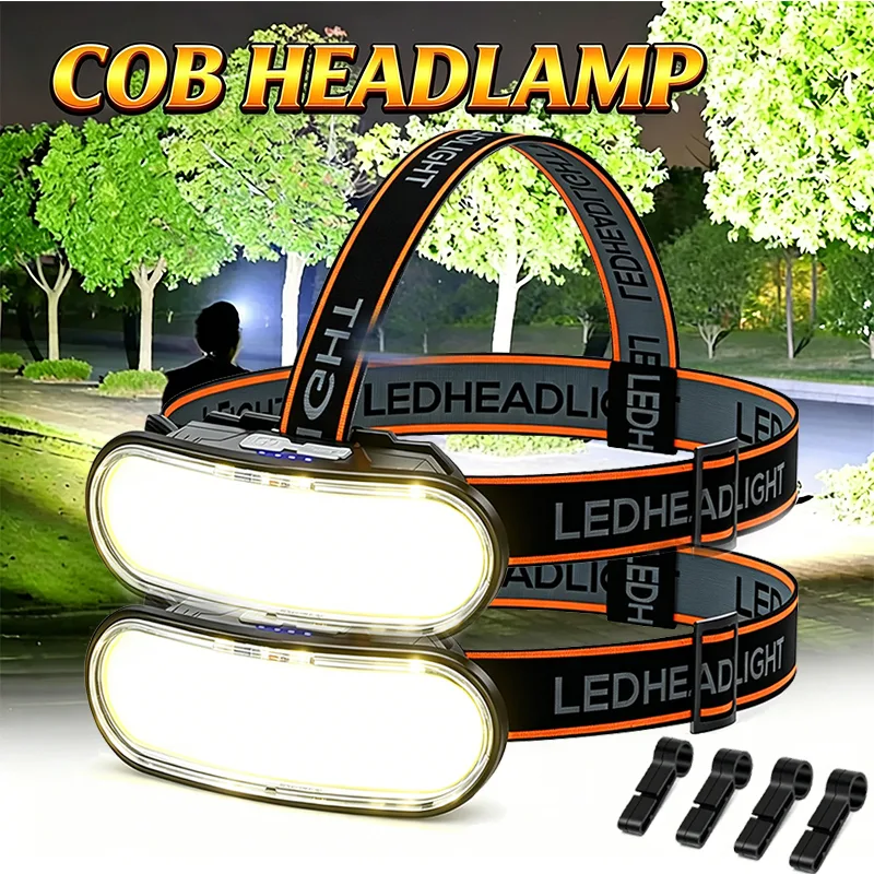 Fish Finder Battery - Powerful COB LED Headlamp Type-c Rechargeable