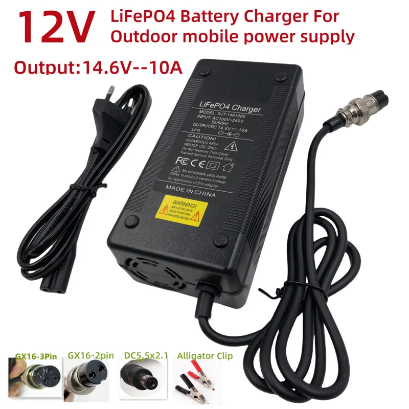 Fish Finder Charger - 14.6V10A Charger for 12V LiFePO₄ Battery