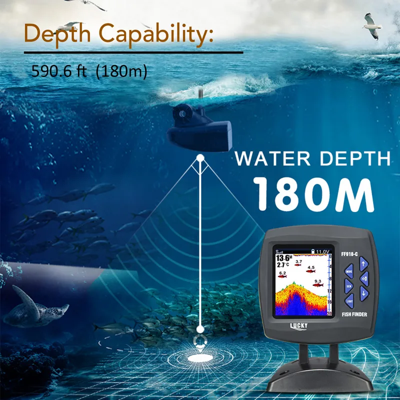 Fish Finder Wired Transducer S - Fishing Depth Finder 评论和价格
