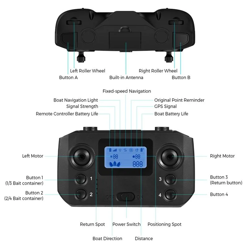 ABKQ-Fishing Bait Boat Remote  - Fishing Gps 评论和价格