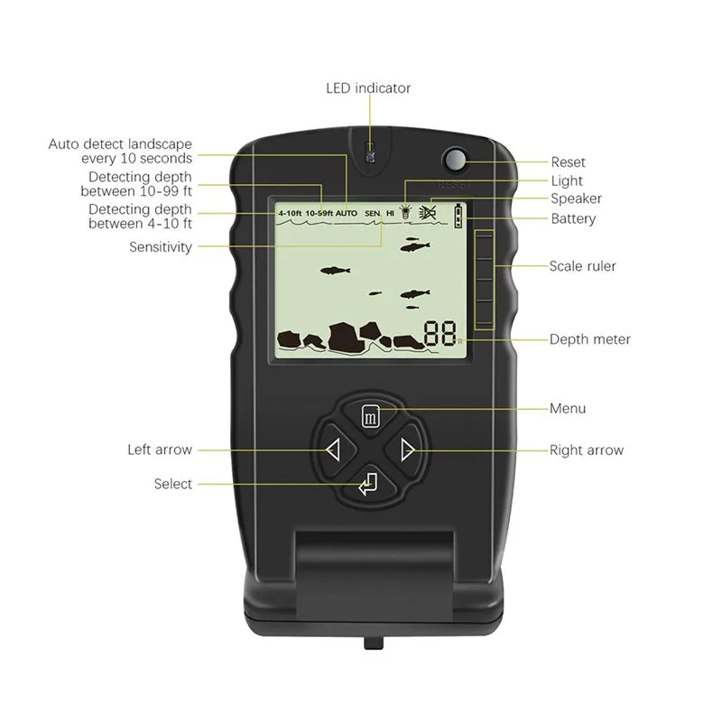 New Portable Fish Finder, Ice  - Fish Finder Transducer 评论和价格