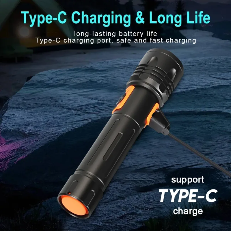 High Power LED Flashlight USB  - Fishing Light 评论和价格