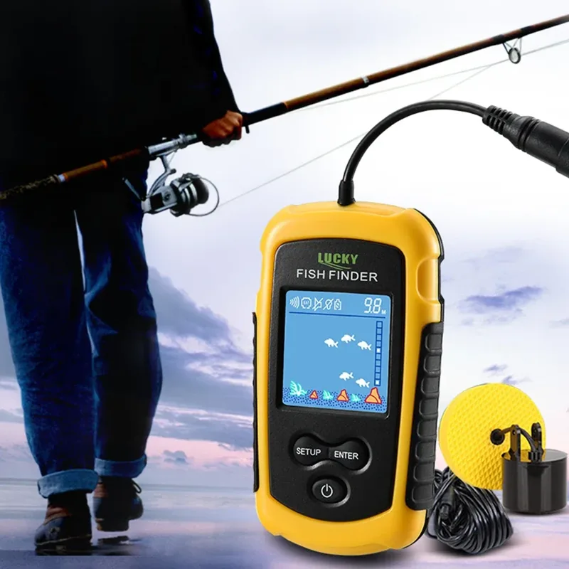 Lucky LCD Color Screen Portabl - Fish Finder Transducer 评论和价格