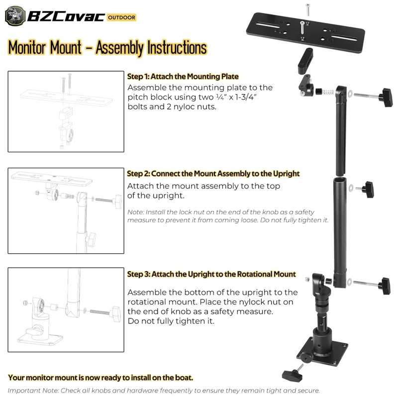 Marine Anodized Aluminum Monit - Fish Finder Mount 评论和价格