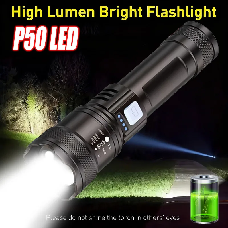 High Power LED Flashlight,USB  - Fishing Light 评论和价格