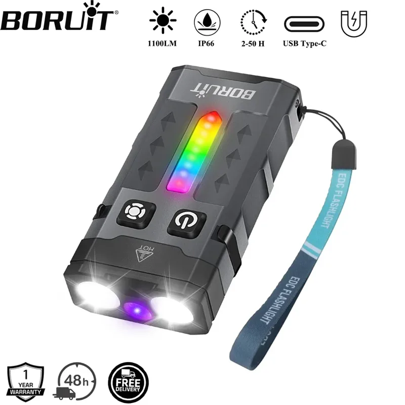 BORUiT EV20 1100LM EDC UV Keyc - Fishing Light 评论和价格