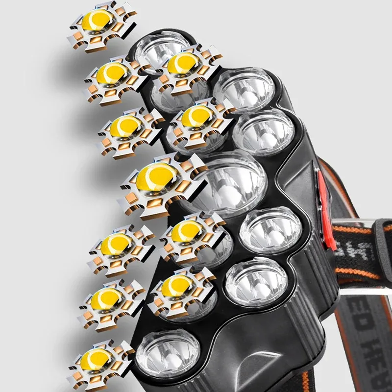 11 LED Headlamp Strong Light H - Fish Finder Battery 评论和价格