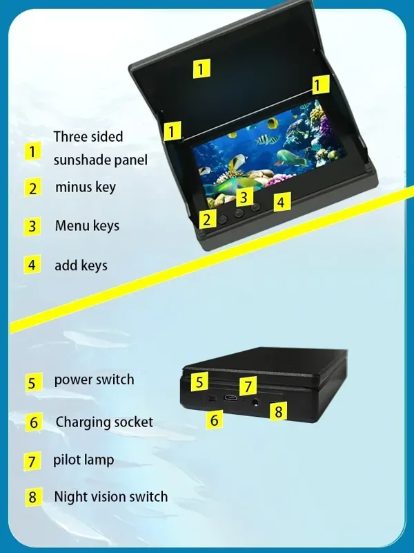 YS43A 4.3-inch Fish Detector U - Fish Finder Battery 评论和价格