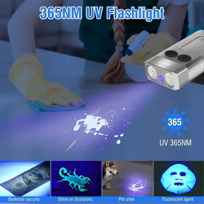 BORUiT V10 Keychain UV LED EDC - Fishing Light 评论和价格