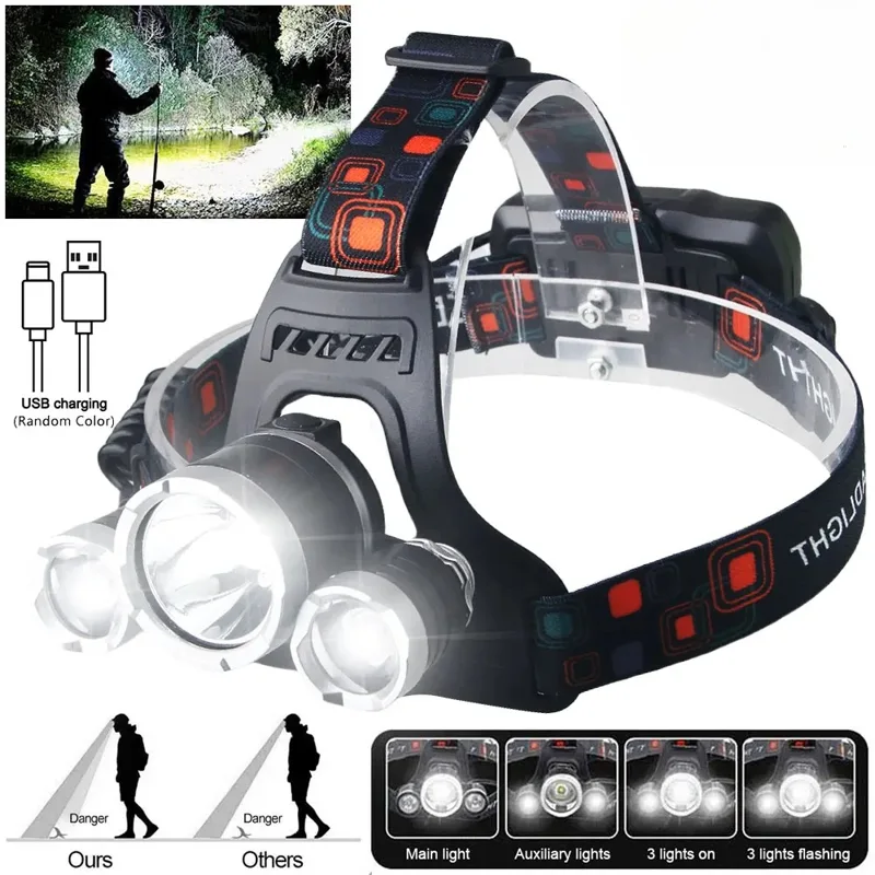 High Power LED Headlamp 18650  - Fish Finder Battery 评论和价格
